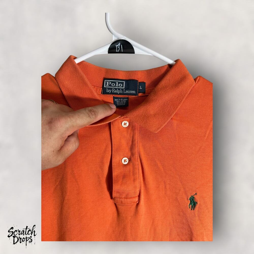 Polo by Ralph Lauren Orange Mens Large Short Sleeve Casual Shirt Classic Fit M02 - Picture 2 of 3